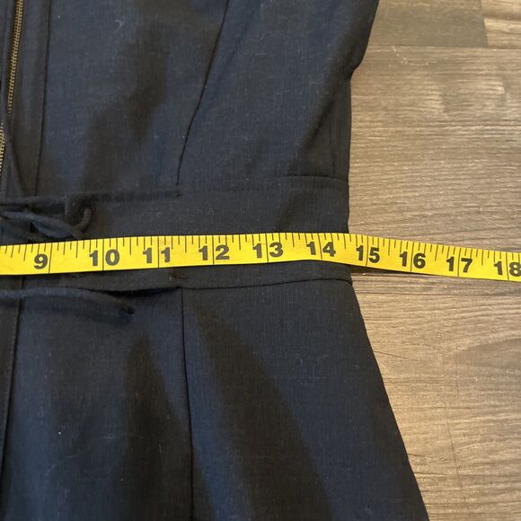 REBECCA TAYLOR Women's Black Wool Ruffle V-Neck Sleeveless Sheath Dress Size 10 - Picture 8 of 13